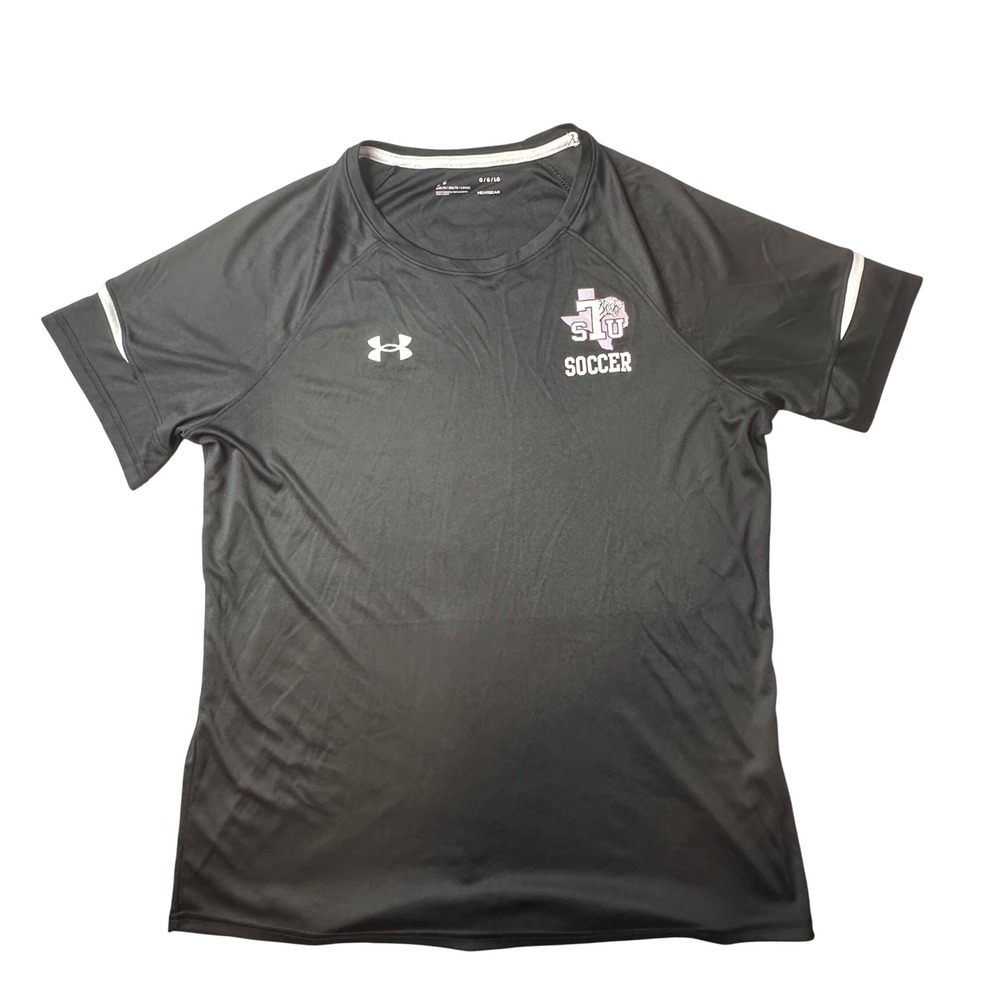 TSU Tigers Under Armour Shirt Mens L Black Soccer HeatGear 1369055 Short Sleeve
